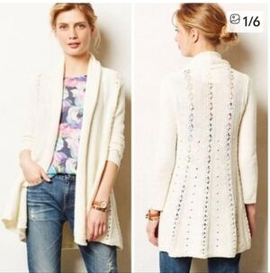 Anthropologie Angel Of The North Crochet Cardigan